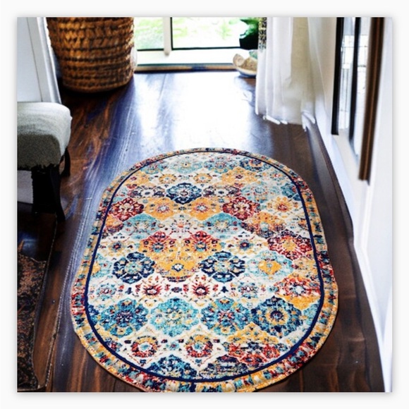 - - Morrocan Bohemian Persian  Multi wool Color Rug Soft ! 3x5 -EUC- Gorgeous! - Picture 2 of 5